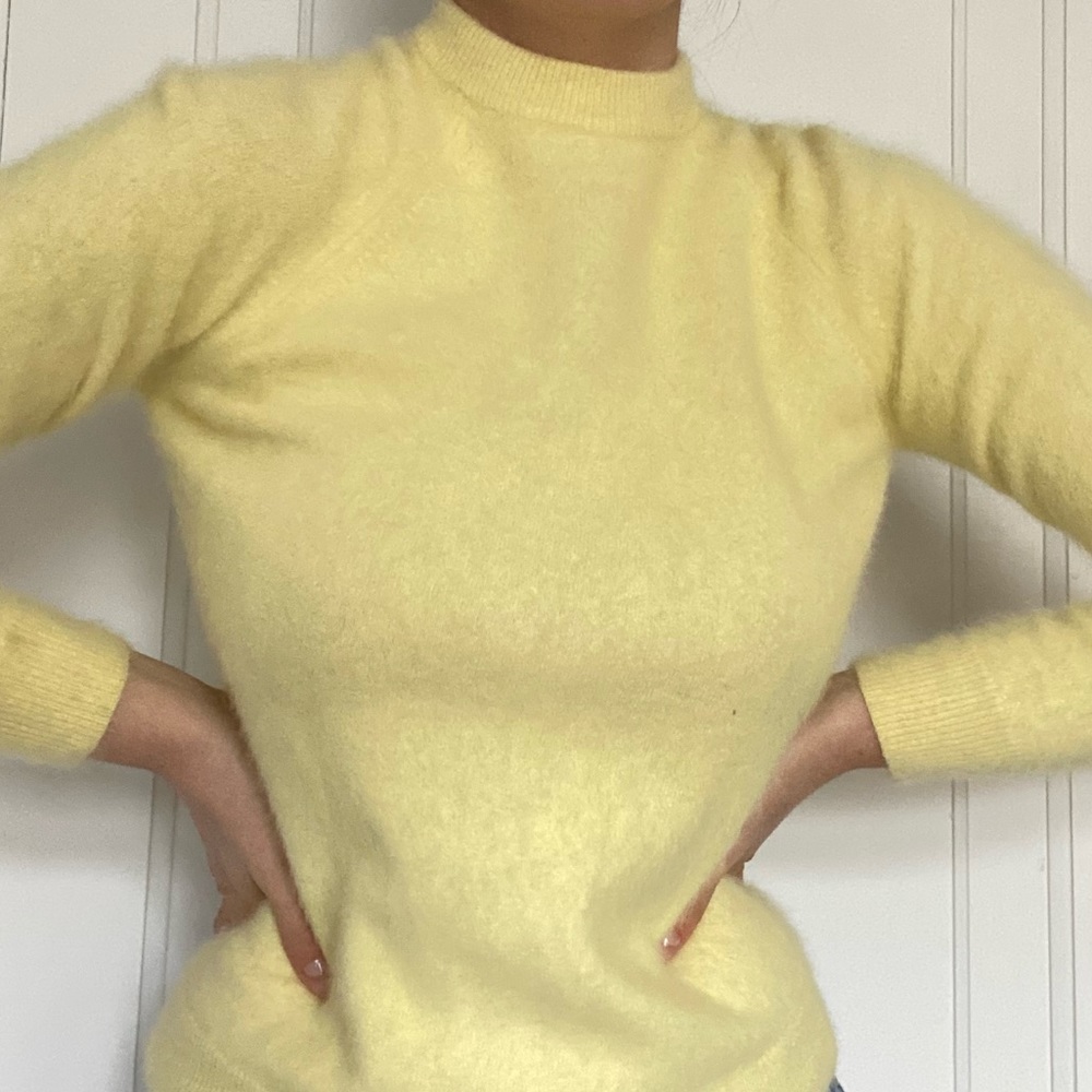 canary yellow angora sweater